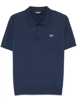 DSQUARED2 рубашка поло с нашивкой-логотипом, синий