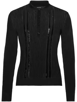 DSQUARED2 рубашка поло с пайетками, черный