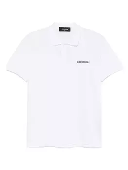 DSQUARED2 рубашка поло с вышитым логотипом, белый