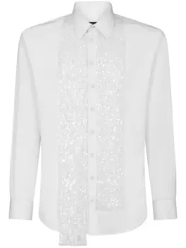 Dsquared2 рубашка с драпировкой и пайетками, белый
