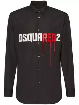 Dsquared2 рубашка с логотипом, черный