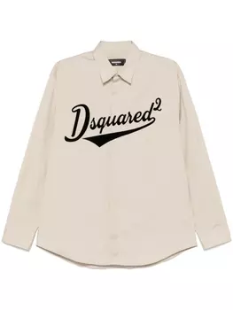 DSQUARED2 рубашка с логотипом, нейтральный цвет