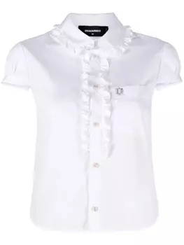 Dsquared2 рубашка с оборками, белый