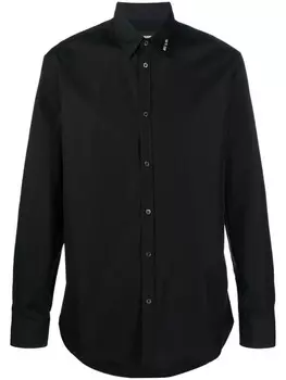 Dsquared2 рубашка с вышитым логотипом, черный