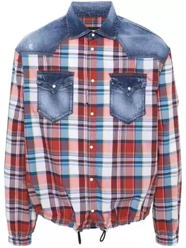 Dsquared2 рубашка со вставками, синий