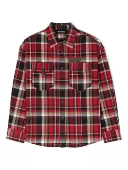 Dsquared2 рубашка в клетку, красный