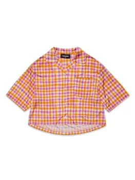 Dsquared2 рубашка в клетку с короткими рукавами, розовый