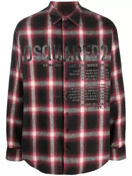 Dsquared2 рубашка в клетку с логотипом, красный