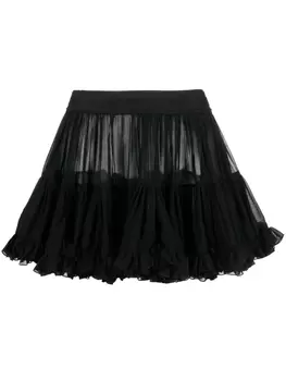 Dsquared2 ruffled A-line miniskirt, черный