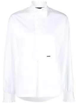 Dsquared2 ruffled bow-detail shirt, белый