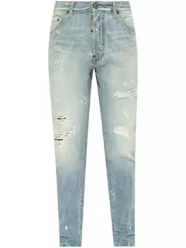 Dsquared2 рваные узкие джинсы, синий