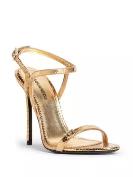 DSQUARED2 сандалии с эффектом металлик, золотистый