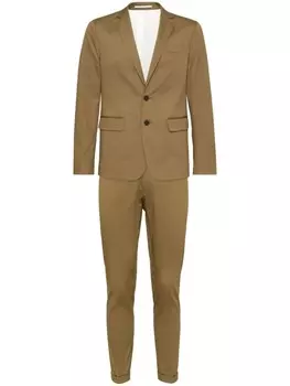 Dsquared2 саржевый костюм с однобортным пиджаком, коричневый