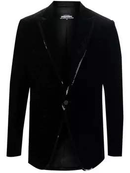 Dsquared2 sequined-trim velvet blazer, черный