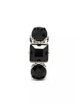 DSQUARED2 серьга D2 с кристаллами, серебряный