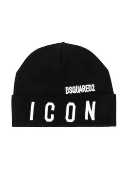 Dsquared2 шапка бини Icon с логотипом, черный