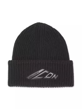 DSQUARED2 шапка бини Icon в рубчик, черный