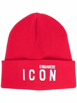 Dsquared2 шапка бини с вышитым логотипом Icon, красный