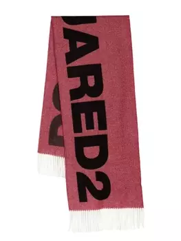 Dsquared2 шарф с бахромой и логотипом, красный