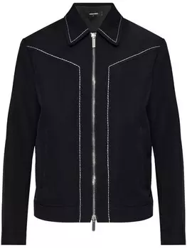DSQUARED2 шерстяная куртка с отделкой, черный