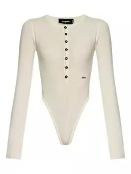 Dsquared2 шерстяное боди с высоким вырезом, белый