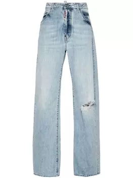 Dsquared2 широкие джинсы с прорезями, синий