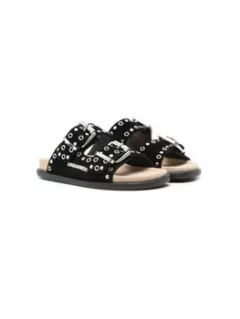 Dsquared2 шлепанцы с люверсами, черный