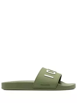 Dsquared2 шлепанцы с тиснением Icon, зеленый