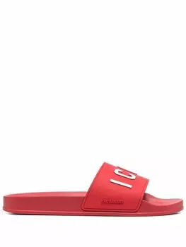 Dsquared2 шлепанцы с тисненым логотипом, красный