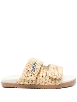 DSQUARED2 шлепанцы с вышитым логотипом, нейтральный