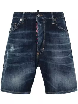 Dsquared2 шорты Dark Easy Ripped Wash Marine, синий