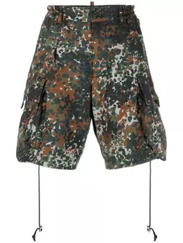 Dsquared2 шорты карго с камуфляжным принтом, зеленый