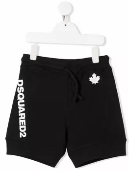 Dsquared2 шорты с кулиской и логотипом, черный