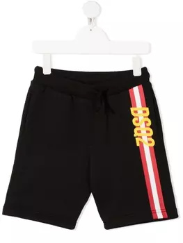 Dsquared2 шорты с логотипом и контрастными полосками, черный