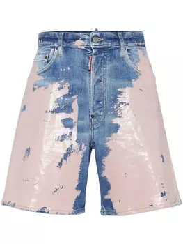 DSQUARED2 шорты с принтом, синий