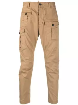 Dsquared2 slim-cut cargo trousers, коричневый