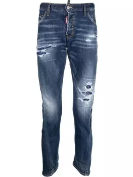 Dsquared2 slim-fit distressed-effect jeans, синий