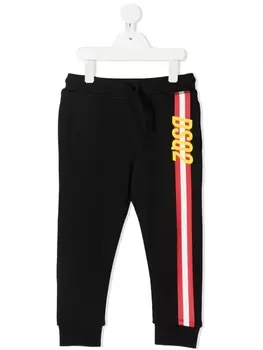 Dsquared2 спортивные брюки с контрастными полосками и логотипом, черный