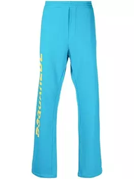 DSQUARED2 спортивные брюки с логотипом, синий