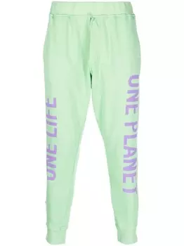 DSQUARED2 спортивные брюки с надписью, зеленый