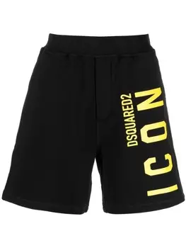 DSQUARED2 спортивные шорты Icon с логотипом, черный