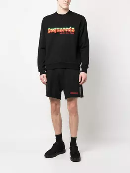 DSQUARED2 спортивные шорты с логотипом, черный