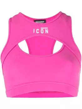 Dsquared2 спортивный бюстгальтер Icon с вырезом, розовый