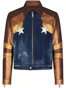 Dsquared2 star-patch denim jacket, синий