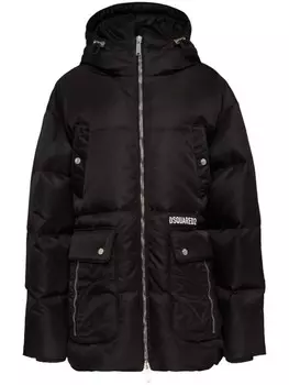 DSQUARED2 стеганое пальто с капюшоном, черный