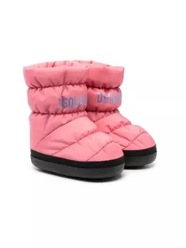 Dsquared2 стеганые сапоги с логотипом, розовый