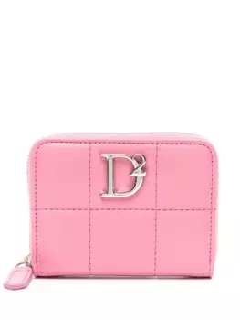Dsquared2 стеганый кошелек с логотипом, розовый