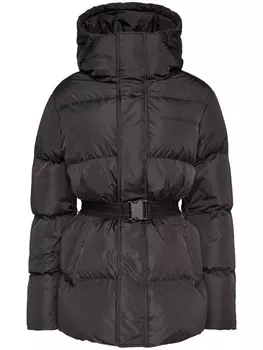 DSQUARED2 стеганый пуховик с поясом, черный