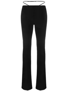 Dsquared2 strap-detail flared trousers, черный