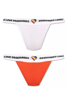 Dsquared2 стринги с логотипом на поясе (упаковка из двух штук), белый